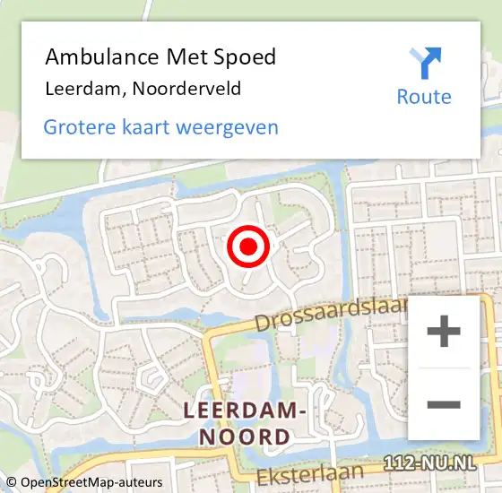 Locatie op kaart van de 112 melding: Ambulance Met Spoed Naar Leerdam, Noorderveld op 28 september 2018 23:14