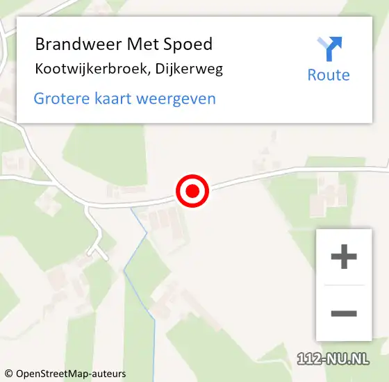 Locatie op kaart van de 112 melding: Brandweer Met Spoed Naar Kootwijkerbroek, Dijkerweg op 29 september 2018 07:15