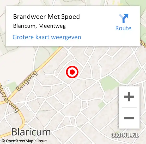 Locatie op kaart van de 112 melding: Brandweer Met Spoed Naar Blaricum, Meentweg op 29 september 2018 08:15