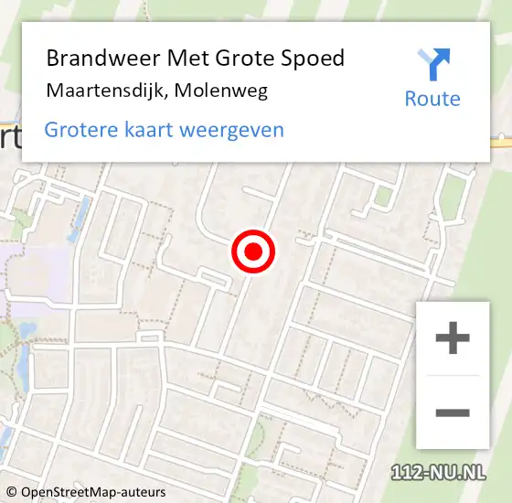 Locatie op kaart van de 112 melding: Brandweer Met Grote Spoed Naar Maartensdijk, Molenweg op 29 september 2018 08:51