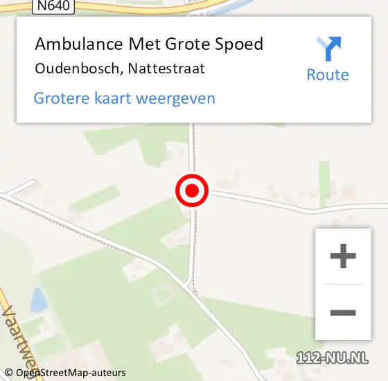 Locatie op kaart van de 112 melding: Ambulance Met Grote Spoed Naar Oudenbosch, Nattestraat op 29 september 2018 09:14