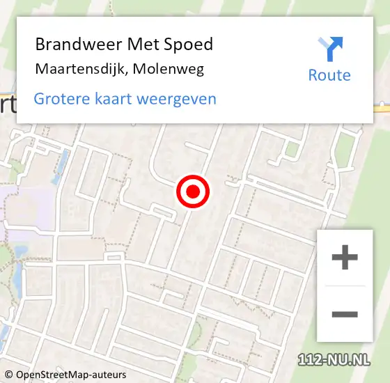 Locatie op kaart van de 112 melding: Brandweer Met Spoed Naar Maartensdijk, Molenweg op 29 september 2018 09:16