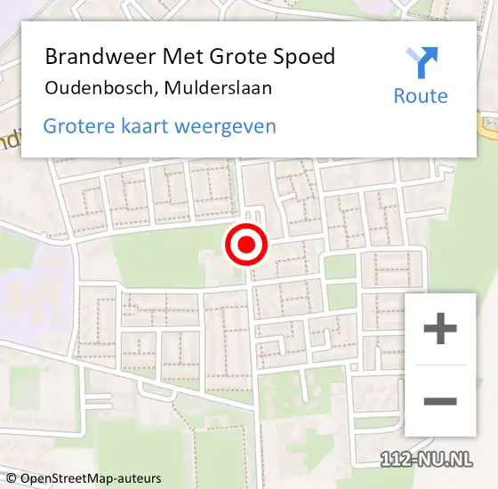 Locatie op kaart van de 112 melding: Brandweer Met Grote Spoed Naar Oudenbosch, Mulderslaan op 29 september 2018 10:49