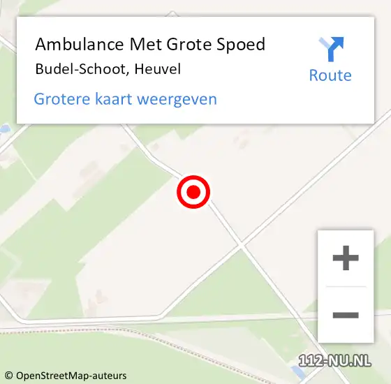 Locatie op kaart van de 112 melding: Ambulance Met Grote Spoed Naar Budel-Schoot, Heuvel op 29 september 2018 10:55