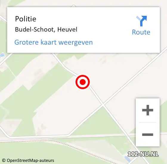 Locatie op kaart van de 112 melding: Politie Budel-Schoot, Heuvel op 29 september 2018 10:57