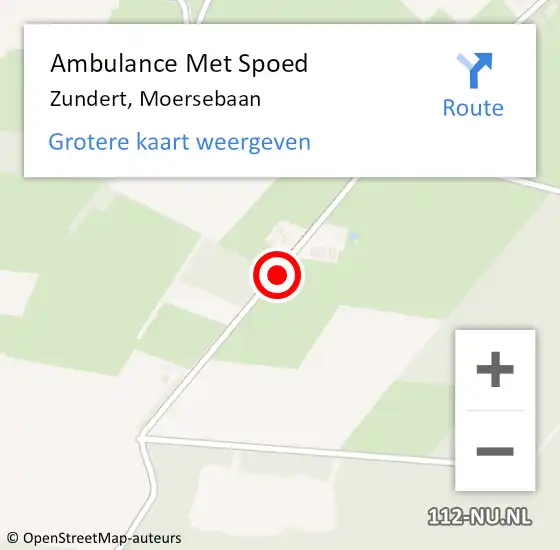 Locatie op kaart van de 112 melding: Ambulance Met Spoed Naar Zundert, Moersebaan op 29 september 2018 11:27