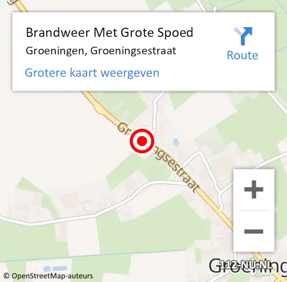 Locatie op kaart van de 112 melding: Brandweer Met Grote Spoed Naar Groeningen, Groeningsestraat op 29 september 2018 11:57