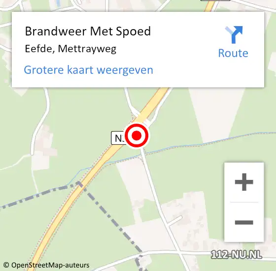 Locatie op kaart van de 112 melding: Brandweer Met Spoed Naar Eefde, Mettrayweg op 29 september 2018 12:29