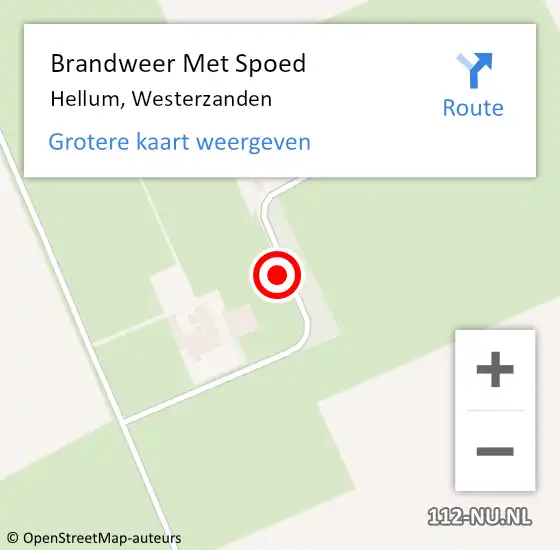 Locatie op kaart van de 112 melding: Brandweer Met Spoed Naar Hellum, Westerzanden op 29 september 2018 12:53