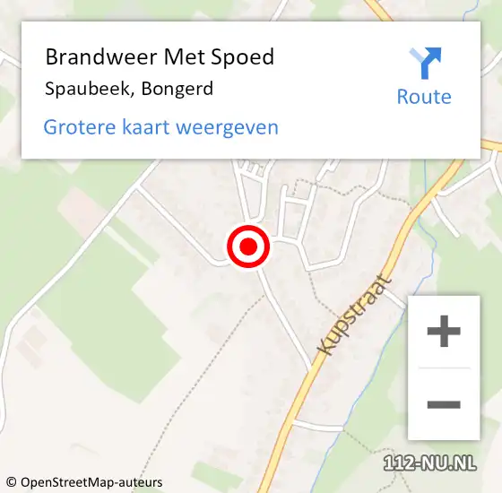 Locatie op kaart van de 112 melding: Brandweer Met Spoed Naar Spaubeek, Bongerd op 29 september 2018 13:58