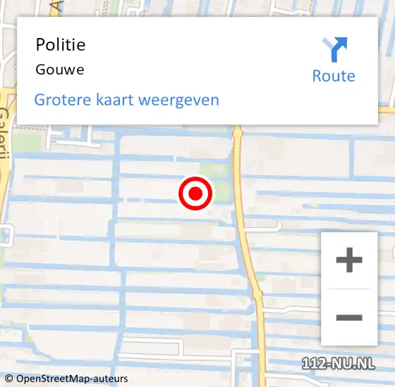 Locatie op kaart van de 112 melding: Politie Gouwe op 29 september 2018 14:36