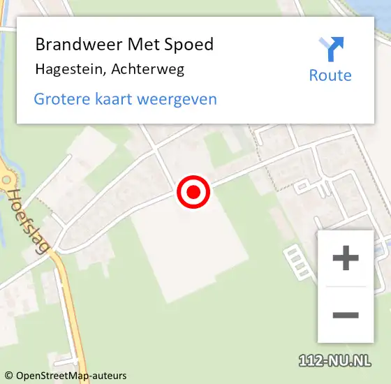 Locatie op kaart van de 112 melding: Brandweer Met Spoed Naar Hagestein, Achterweg op 29 september 2018 15:55