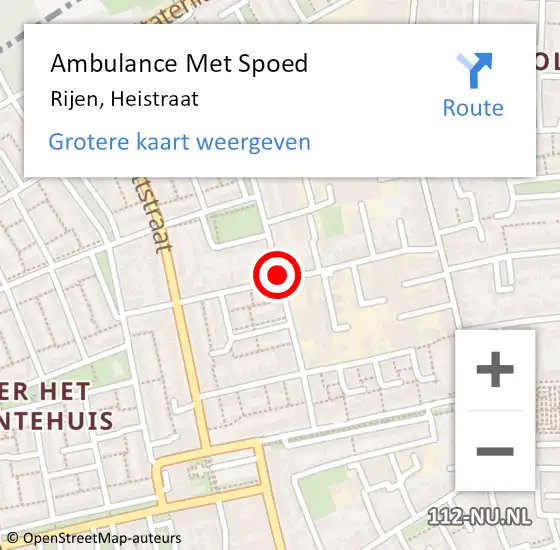 Locatie op kaart van de 112 melding: Ambulance Met Spoed Naar Rijen, Heistraat op 29 september 2018 16:01