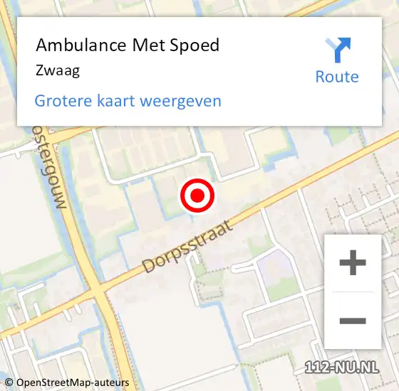 Locatie op kaart van de 112 melding: Ambulance Met Spoed Naar Zwaag op 29 september 2018 16:06