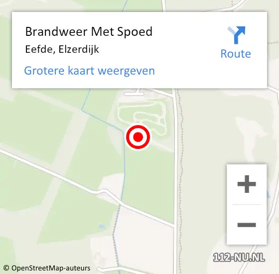 Locatie op kaart van de 112 melding: Brandweer Met Spoed Naar Eefde, Elzerdijk op 10 maart 2014 13:29