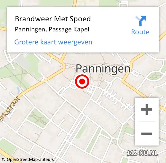 Locatie op kaart van de 112 melding: Brandweer Met Spoed Naar Panningen, Passage Kapel op 29 september 2018 16:23