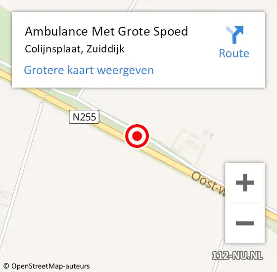 Locatie op kaart van de 112 melding: Ambulance Met Grote Spoed Naar Colijnsplaat, Zuiddijk op 29 september 2018 17:01