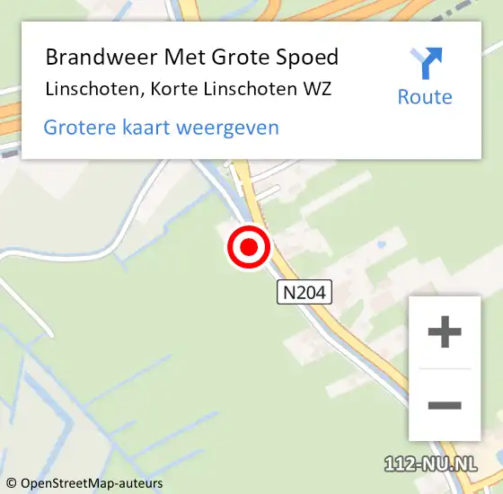 Locatie op kaart van de 112 melding: Brandweer Met Grote Spoed Naar Linschoten, Korte Linschoten WZ op 29 september 2018 17:22