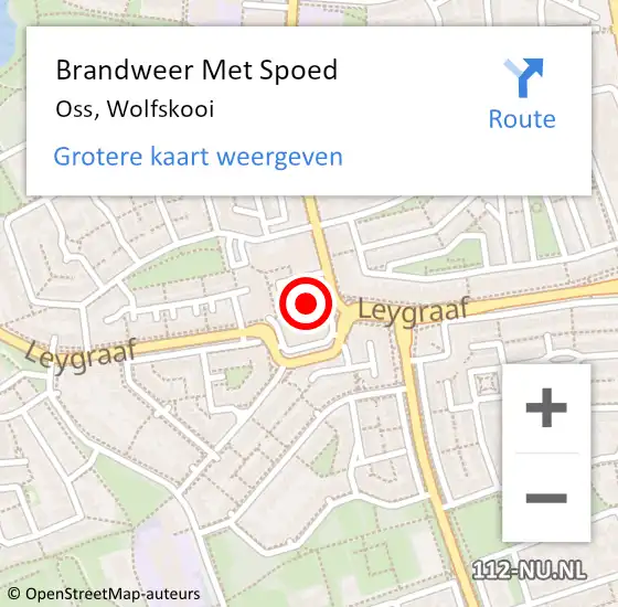 Locatie op kaart van de 112 melding: Brandweer Met Spoed Naar Oss, Wolfskooi op 29 september 2018 19:40