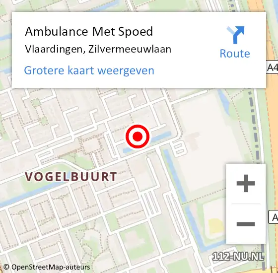 Locatie op kaart van de 112 melding: Ambulance Met Spoed Naar Vlaardingen, Zilvermeeuwlaan op 30 september 2018 02:37