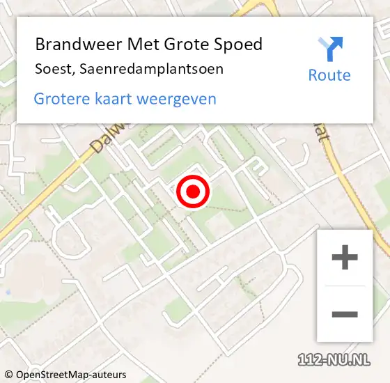 Locatie op kaart van de 112 melding: Brandweer Met Grote Spoed Naar Soest, Saenredamplantsoen op 30 september 2018 02:46