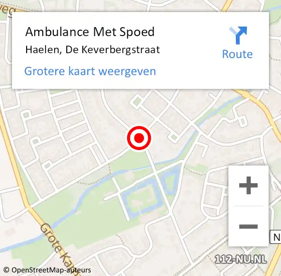 Locatie op kaart van de 112 melding: Ambulance Met Spoed Naar Haelen, De Keverbergstraat op 30 september 2018 03:40