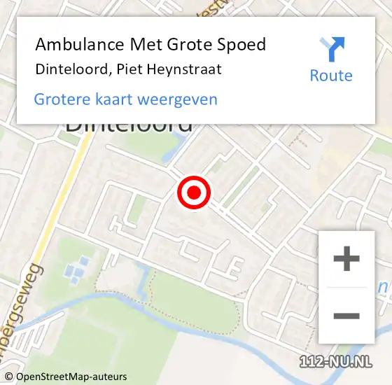 Locatie op kaart van de 112 melding: Ambulance Met Grote Spoed Naar Dinteloord, Piet Heynstraat op 30 september 2018 03:42