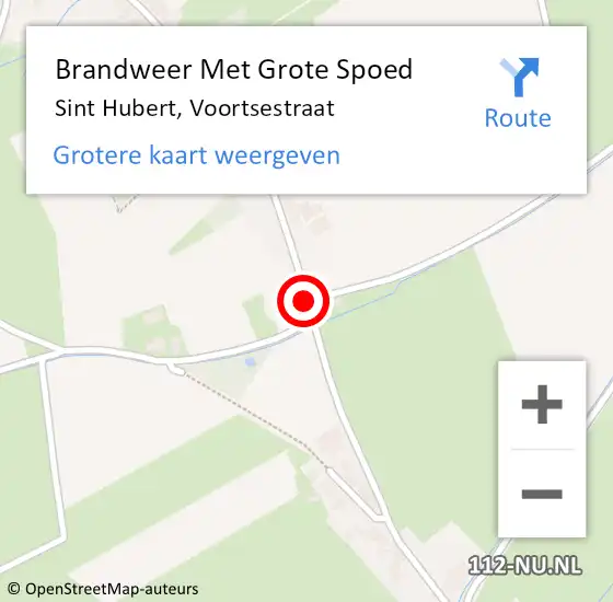 Locatie op kaart van de 112 melding: Brandweer Met Grote Spoed Naar Sint Hubert, Voortsestraat op 30 september 2018 03:43