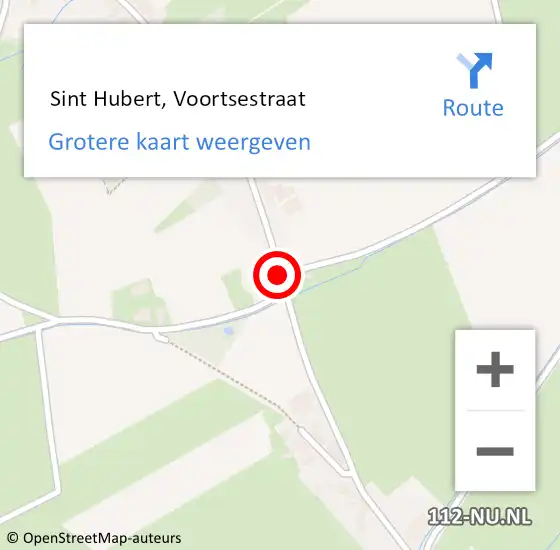 Locatie op kaart van de 112 melding:  Sint Hubert, Voortsestraat op 30 september 2018 03:44