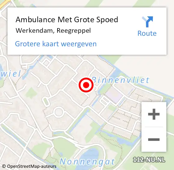 Locatie op kaart van de 112 melding: Ambulance Met Grote Spoed Naar Werkendam, Reegreppel op 30 september 2018 04:36