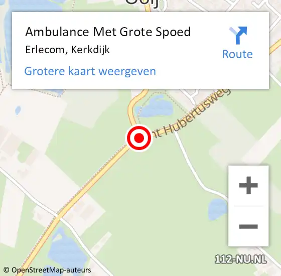 Locatie op kaart van de 112 melding: Ambulance Met Grote Spoed Naar Erlecom, Kerkdijk op 30 september 2018 04:43