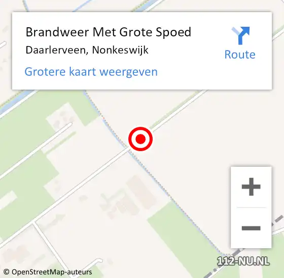 Locatie op kaart van de 112 melding: Brandweer Met Grote Spoed Naar Daarlerveen, Nonkeswijk op 30 september 2018 12:51