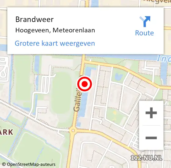 Locatie op kaart van de 112 melding: Brandweer Hoogeveen, Meteorenlaan op 30 september 2018 12:55