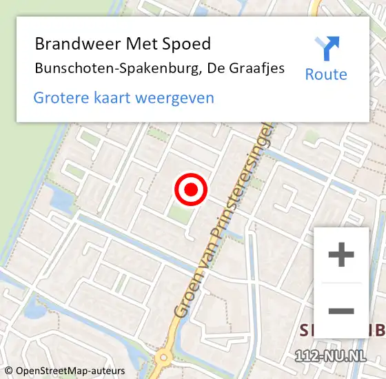 Locatie op kaart van de 112 melding: Brandweer Met Spoed Naar Bunschoten-Spakenburg, De Graafjes op 30 september 2018 13:02