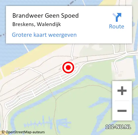 Locatie op kaart van de 112 melding: Brandweer Geen Spoed Naar Breskens, Walendijk op 30 september 2018 13:11