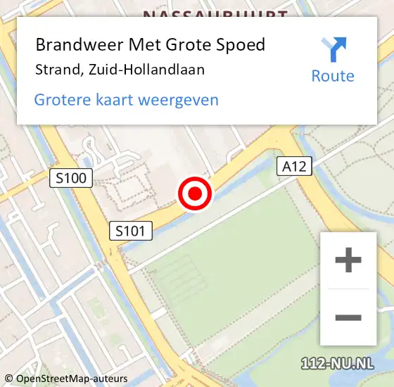 Locatie op kaart van de 112 melding: Brandweer Met Grote Spoed Naar Strand, Zuid-Hollandlaan op 30 september 2018 15:09