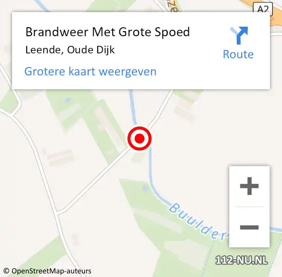 Locatie op kaart van de 112 melding: Brandweer Met Grote Spoed Naar Leende, Oude Dijk op 30 september 2018 16:09