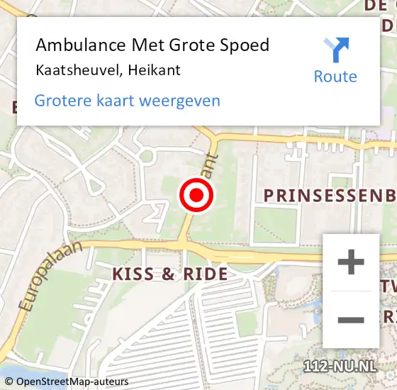 Locatie op kaart van de 112 melding: Ambulance Met Grote Spoed Naar Kaatsheuvel, Heikant op 30 september 2018 17:20