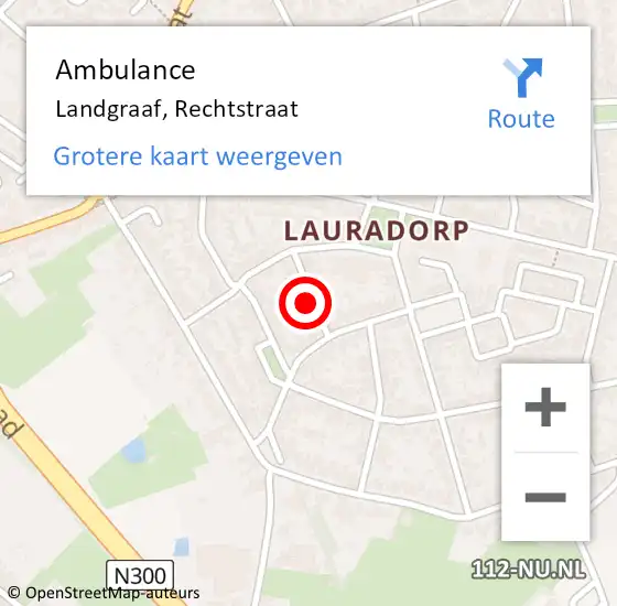 Locatie op kaart van de 112 melding: Ambulance Landgraaf, Rechtstraat op 30 september 2018 17:49