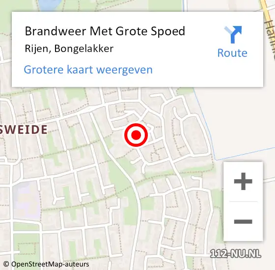 Locatie op kaart van de 112 melding: Brandweer Met Grote Spoed Naar Rijen, Bongelakker op 30 september 2018 21:01