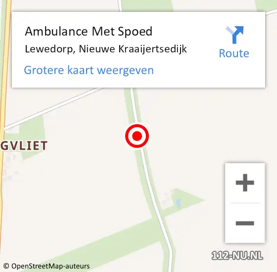 Locatie op kaart van de 112 melding: Ambulance Met Spoed Naar Lewedorp, Nieuwe Kraaijertsedijk op 1 oktober 2018 00:58