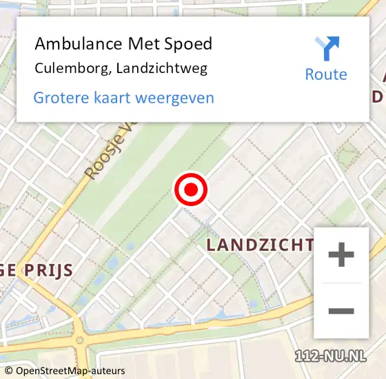 Locatie op kaart van de 112 melding: Ambulance Met Spoed Naar Culemborg, Landzichtweg op 1 oktober 2018 01:17