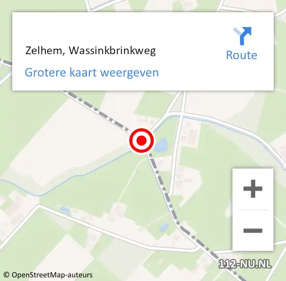 Locatie op kaart van de 112 melding:  Zelhem, Wassinkbrinkweg op 1 oktober 2018 03:26