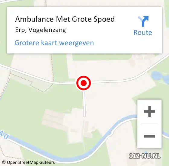 Locatie op kaart van de 112 melding: Ambulance Met Grote Spoed Naar Erp, Vogelenzang op 1 oktober 2018 08:23