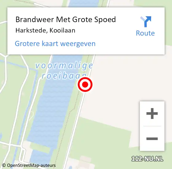 Locatie op kaart van de 112 melding: Brandweer Met Grote Spoed Naar Harkstede, Kooilaan op 10 maart 2014 15:02