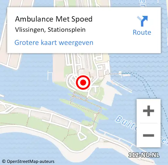 Locatie op kaart van de 112 melding: Ambulance Met Spoed Naar Vlissingen, Stationsplein op 1 oktober 2018 08:44