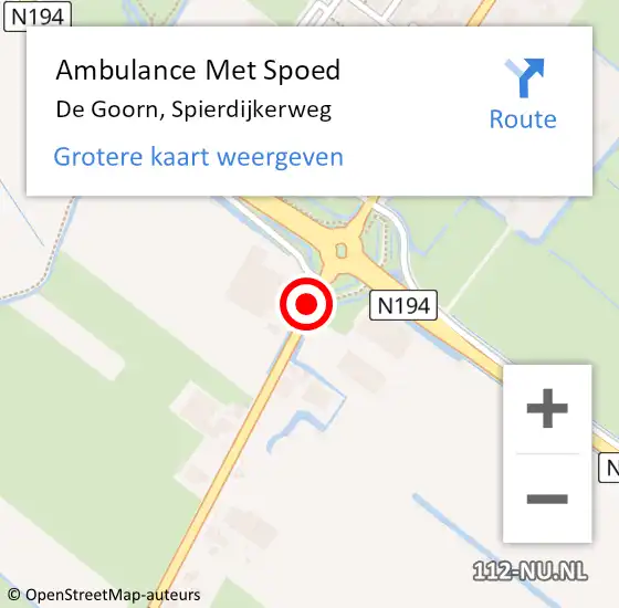 Locatie op kaart van de 112 melding: Ambulance Met Spoed Naar Spierdijk, Spierdijkerweg op 1 oktober 2018 09:26