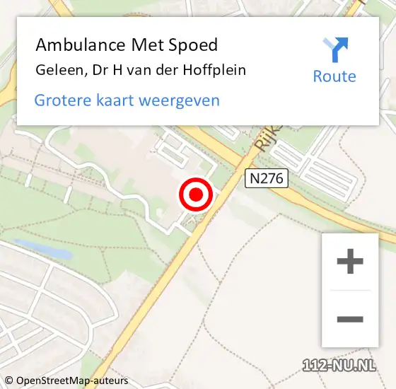 Locatie op kaart van de 112 melding: Ambulance Met Spoed Naar Geleen, Dr H van der Hoffplein op 1 oktober 2018 11:21