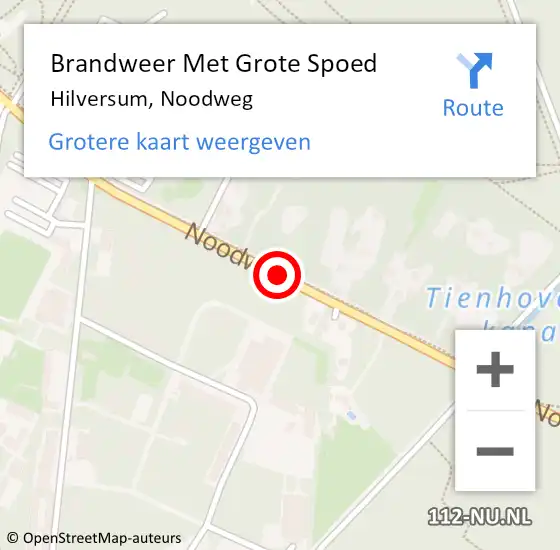 Locatie op kaart van de 112 melding: Brandweer Met Grote Spoed Naar Hilversum, Noodweg op 1 oktober 2018 11:27