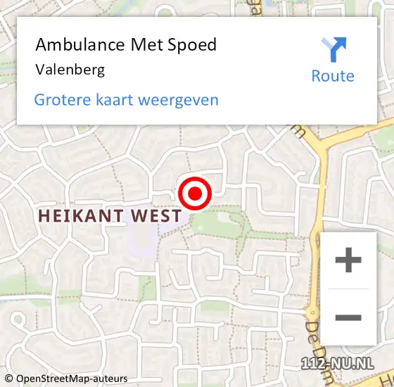 Locatie op kaart van de 112 melding: Ambulance Met Spoed Naar Valenberg op 1 oktober 2018 14:02
